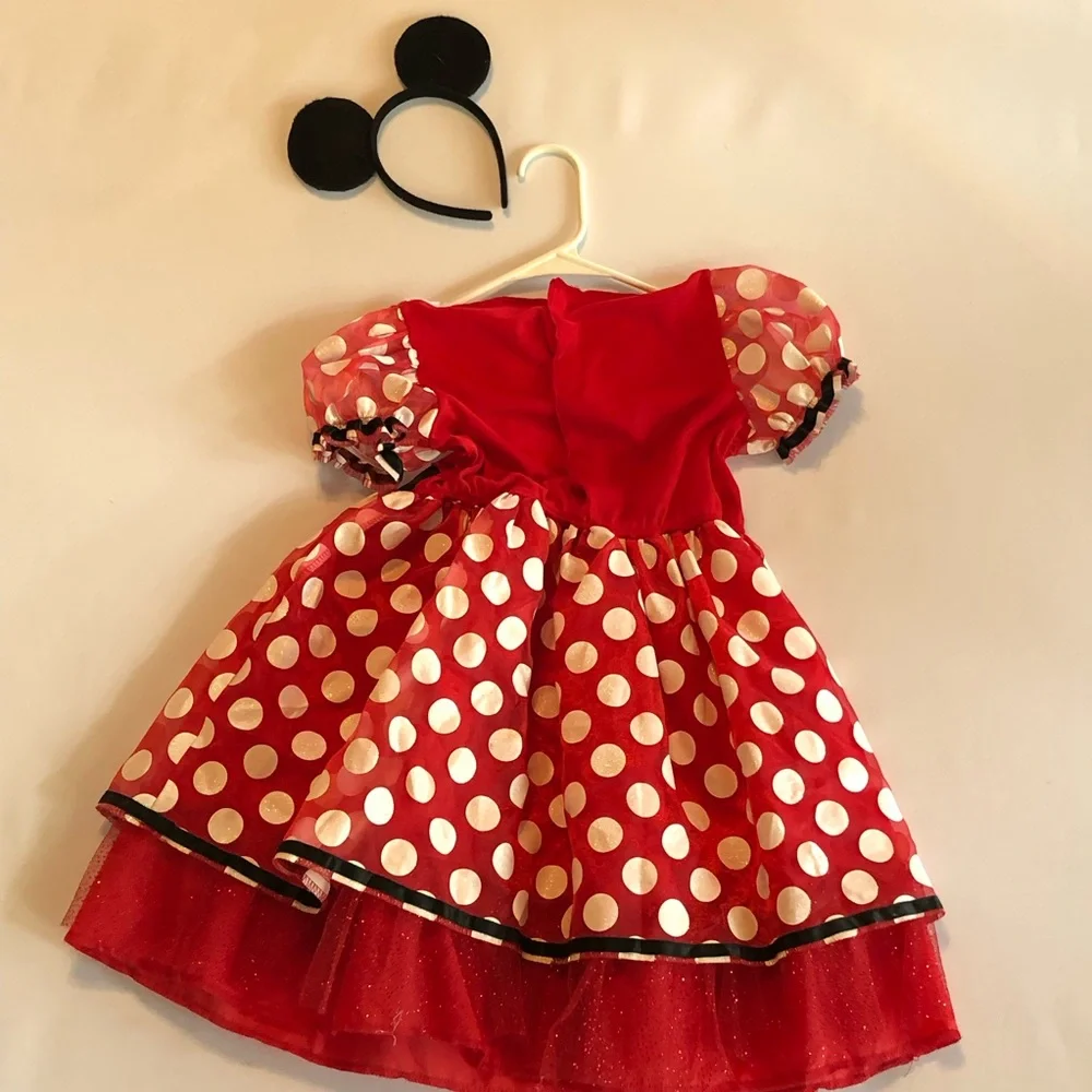 Disney Minnie Mouse Red Polka Dot Kids Costume with Ears